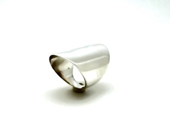 Anello lungo in argento sterling massiccio autentico con marchio di garanzia 925 - Italia Anello lungo in argento sterling massiccio autentico con marchio di garanzia 925 - Italia