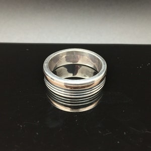 Two-tone Silver and Gold Band Ring // 925 Sterling Silver // Gold Plating // Size 11
