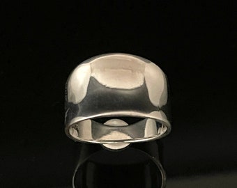 Concave Sterling Silver Ring: High Polish, Nickel-Free