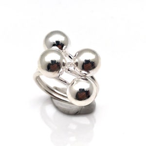 Silver Balls Ring - 925 Sterling Silver - Sterling Sphere Ring - Silver Ball Ring // Ring for Women