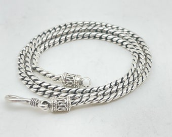 Oxidierte Sterling Silber Bali Kette: 2.5 mm Beckel Stil