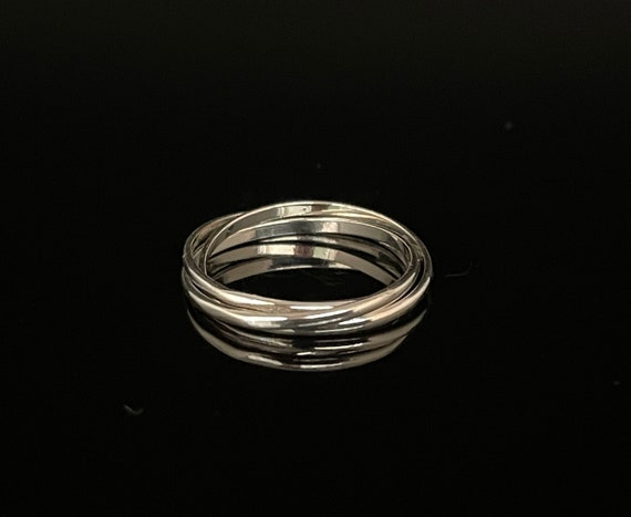 Sterling Silver Thin Three Band Roll Ring Sterling Silver Thin Three Band Roll Ring