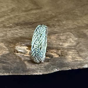 Woven Silver Band Ring // 925 Sterling Silver // Men’s Ring Sizes 7 to 11