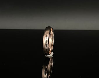 4mm Rose Gold Plated Silver Band Ring // 925 Sterling Silver // Plain Band Ring // Silver Wedding Ring