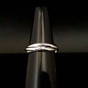 Zilveren rolring met drie banden // 925 sterlingzilver // Handgemaakt // Trinity-ring