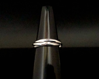 Three Band Silver Rolling Ring // 925 Sterling Silver // Handmade // Trinity Ring