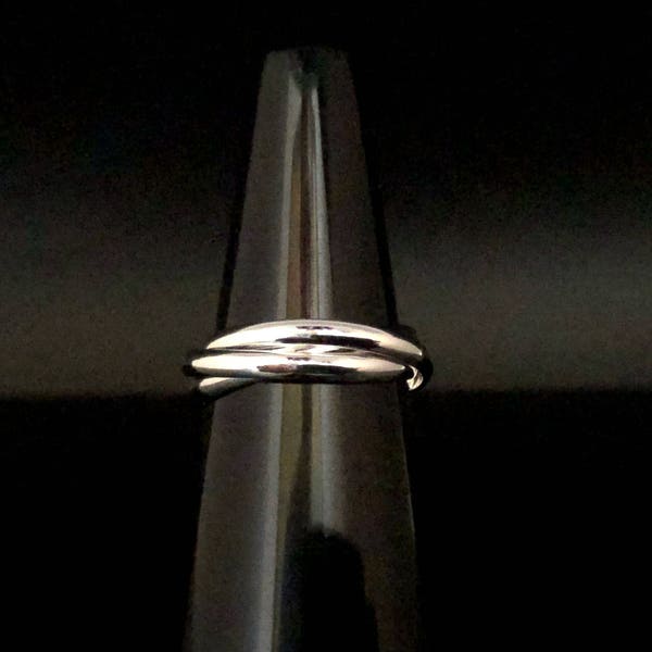 Three Band Silver Rolling Ring // 925 Sterling Silver // Handmade // Trinity Ring