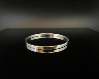 5mm Flat Bangle Bracelet - 925 Sterling Silver -- Silver Bangles