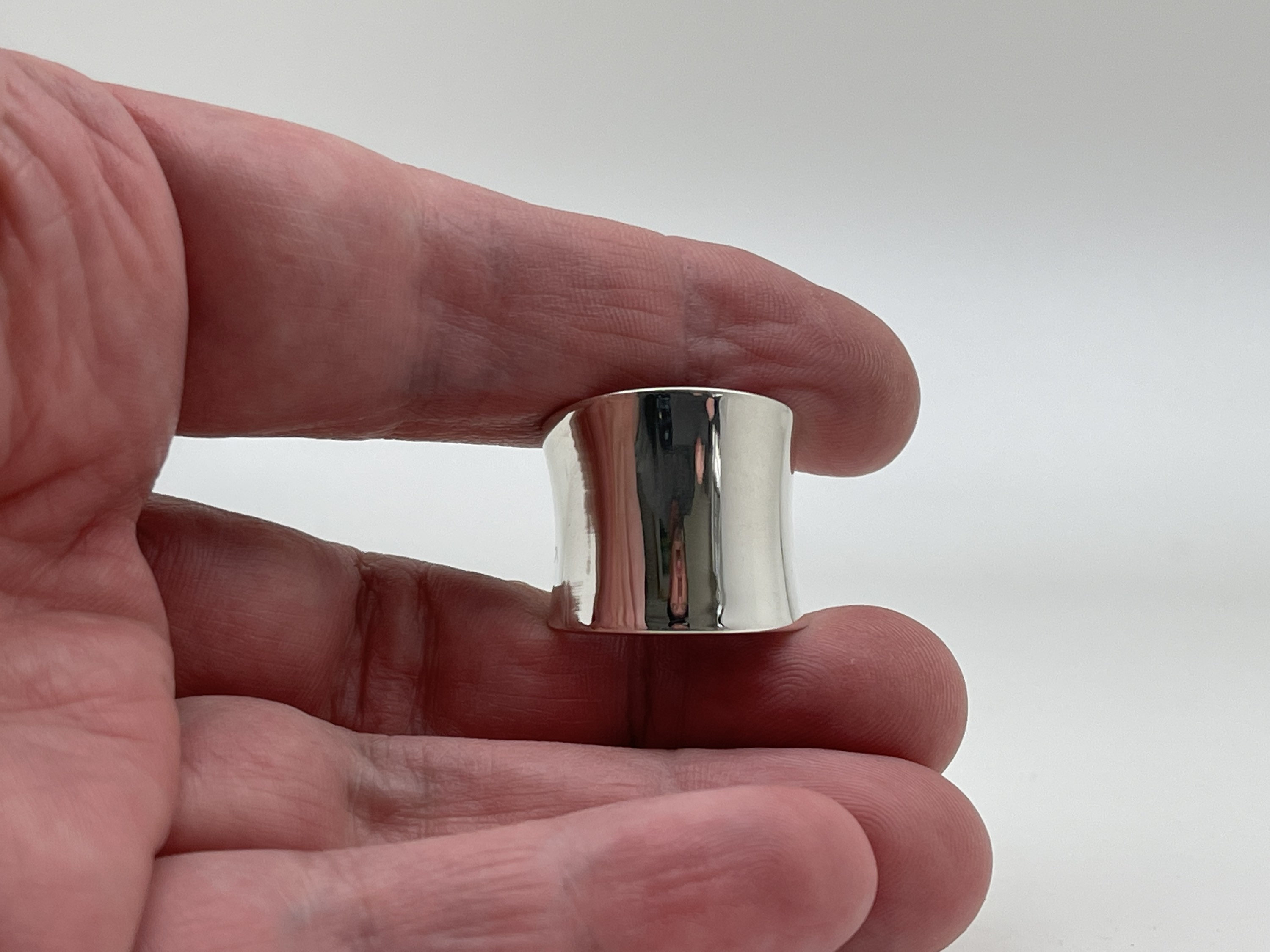 Long Concave Sterling Silver Ring: Minimalist Band - Etsy