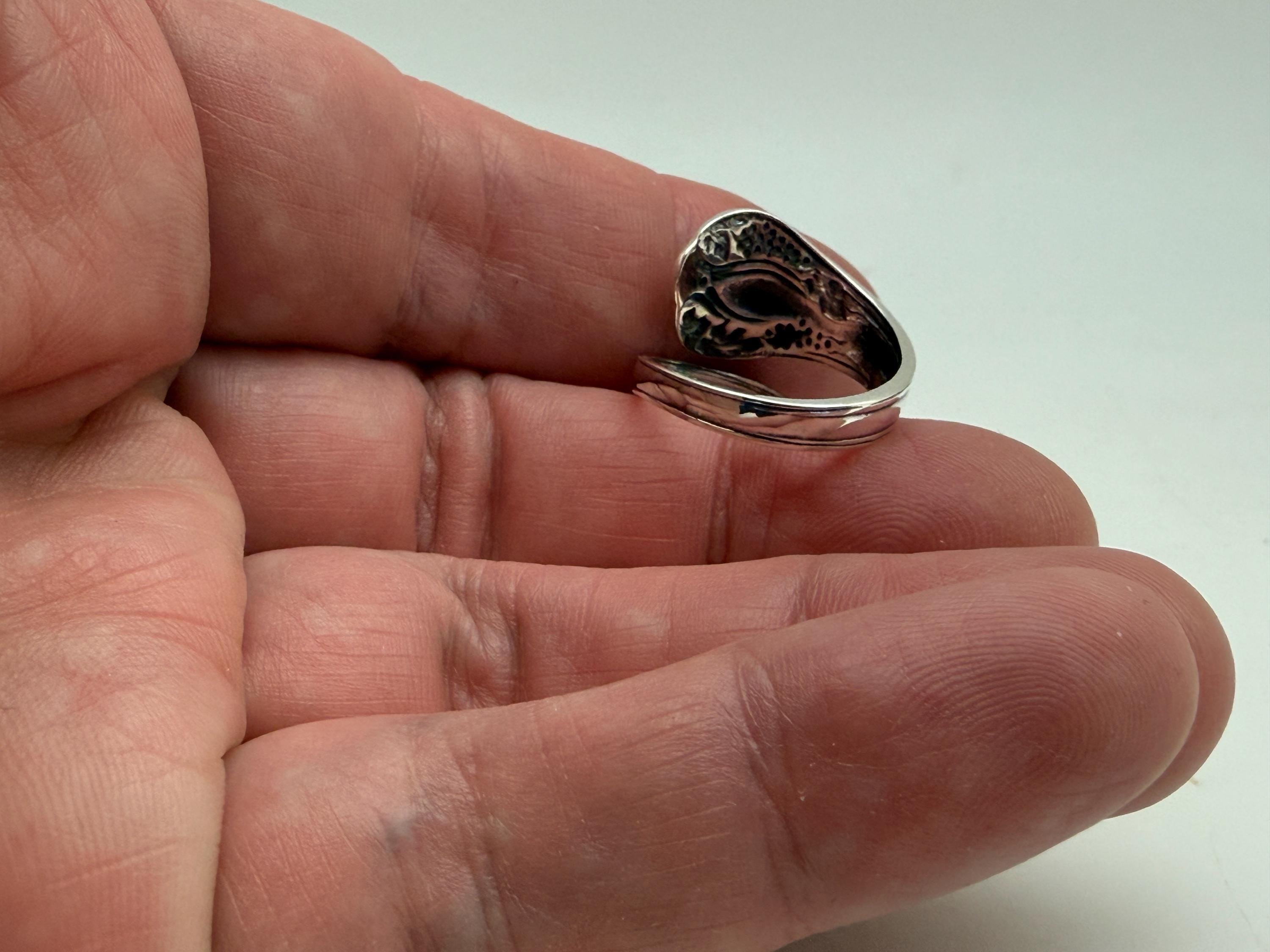 Vintage Design Sterling Silver Spoon Ring - Sizes 6 to 10