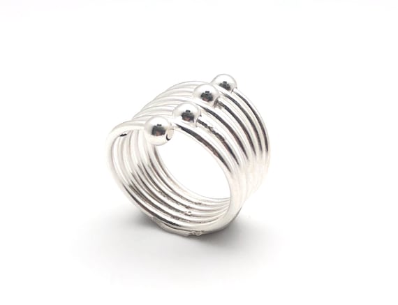Sterling silver multi ball best sale ring