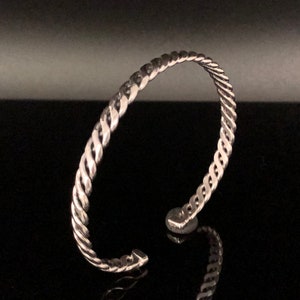 Braided Infinity Silver Cuff Bracelet - Oxidized Silver Cuff Bracelet - Sterling Cuff -- Silver Cuff