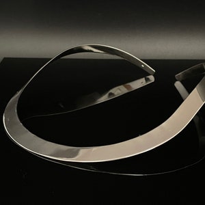 Wide Flat Silver Choker - 10mm Silver Choker - Sterling Silver - Open Ended -- Silver Chokers