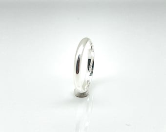 3mm Silver Band Ring // 925 Sterling Silver // Handmade // Silver Band Ring // Silver Wedding Ring // Plain Band Ring // Thin Silver Band