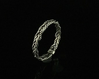 Rustic Hand Braided Silver Ring // 925 Sterling Silver // Bali Style Silver Ring // Sterling Ring