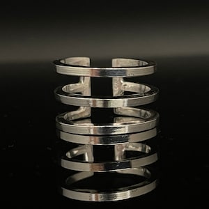 Layered Silver Cage Ring // Sterling Silver
