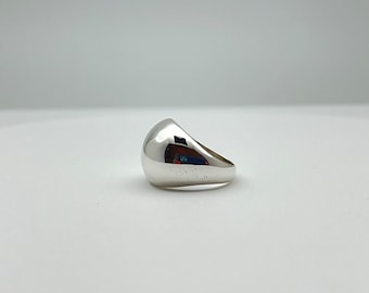 Sterling Silver Dome Ring: Wide Band, High Polish