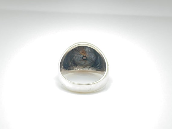 Vintage Style Oxidized Sterling Silver Signet Ring: Unisex Band - Etsy