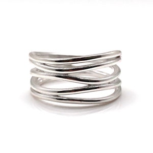 Multiband Silberring // 925 Sterling Silber // 5-Band Ring // Hochglanzpoliert
