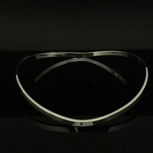 Simple Silver Concave Bangle Bracelet - 925 Sterling Silver -- Silver Cuffs