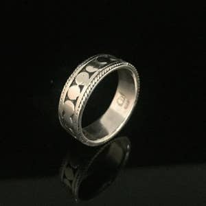 Hammered Ball Silver Ring // 925 Sterling Silver // Silver Bali Band Ring