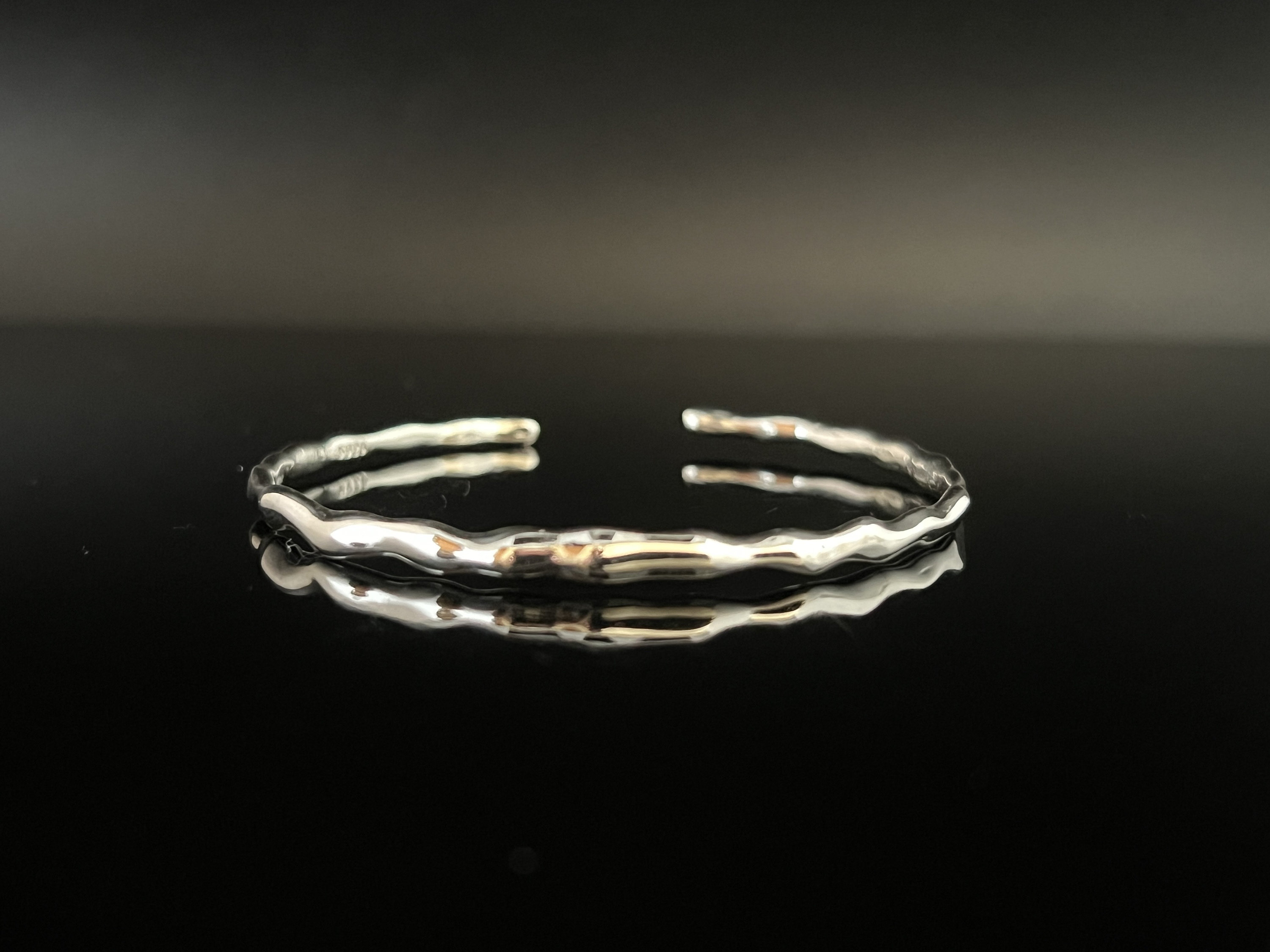 Wavy Ripples Cuff - Silver Wave Cuff - 925 Sterling Silver