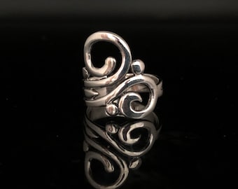 Sterling Swirls Ring // 925 Sterling Silver // Handcrafted