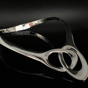 Hinged Ovals Silver Choker - 925 Sterling Silver - 17 inches Length