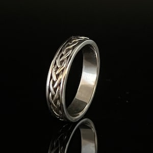 Geflochtener Silber Bandring // 925 Sterling Silber // Größen 7 bis 14