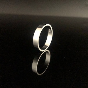 4mm Flat Band Silver Ring // 925 Sterling Silver // Silver Band Ring // Cigar Band Ring // Plain Band Ring