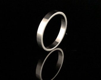 3mm Flat Band Silver Ring // 925 Sterling Silver // Silver Band Ring // Cigar Band Ring // Plain Band Ring
