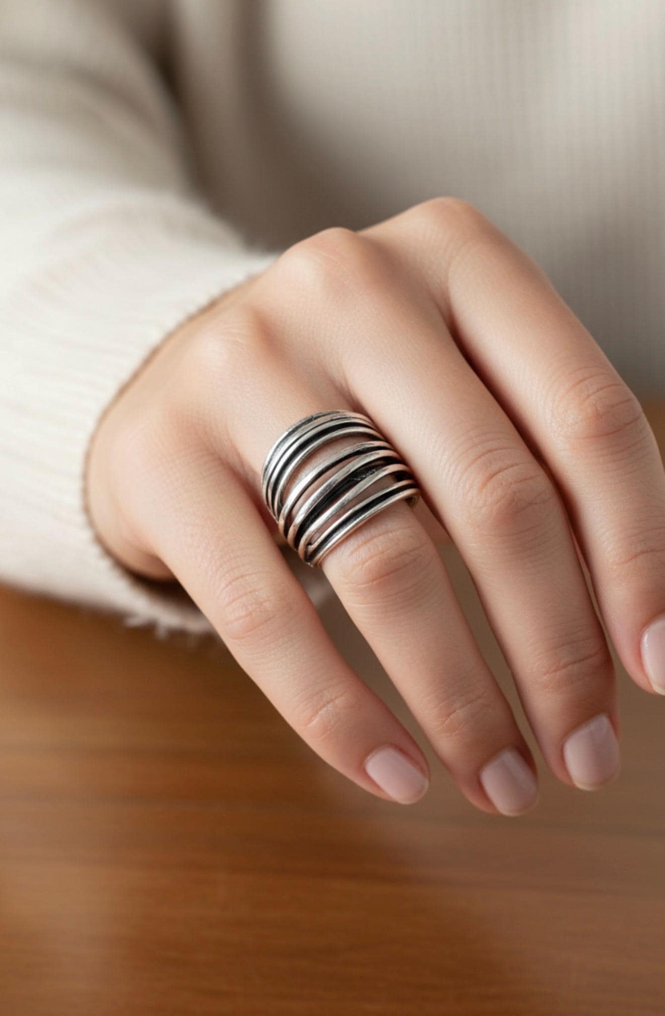 Handmade Oxidized Sterling Silver Multi-band Ring - Etsy