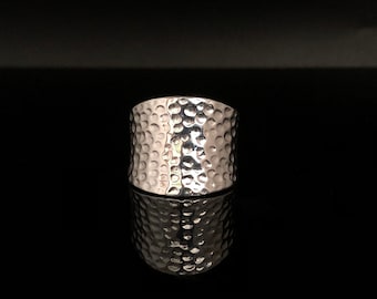 Gehamerde band zilveren ring maat 7//925 sterling zilver//zilveren damesring