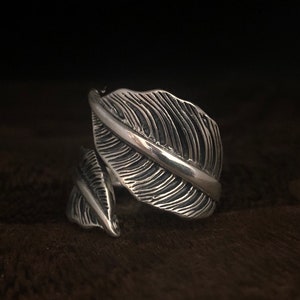 Silver Leaf Ring Size 8 to 11 // 925 Sterling Silver // Oxidized // Ring for Women