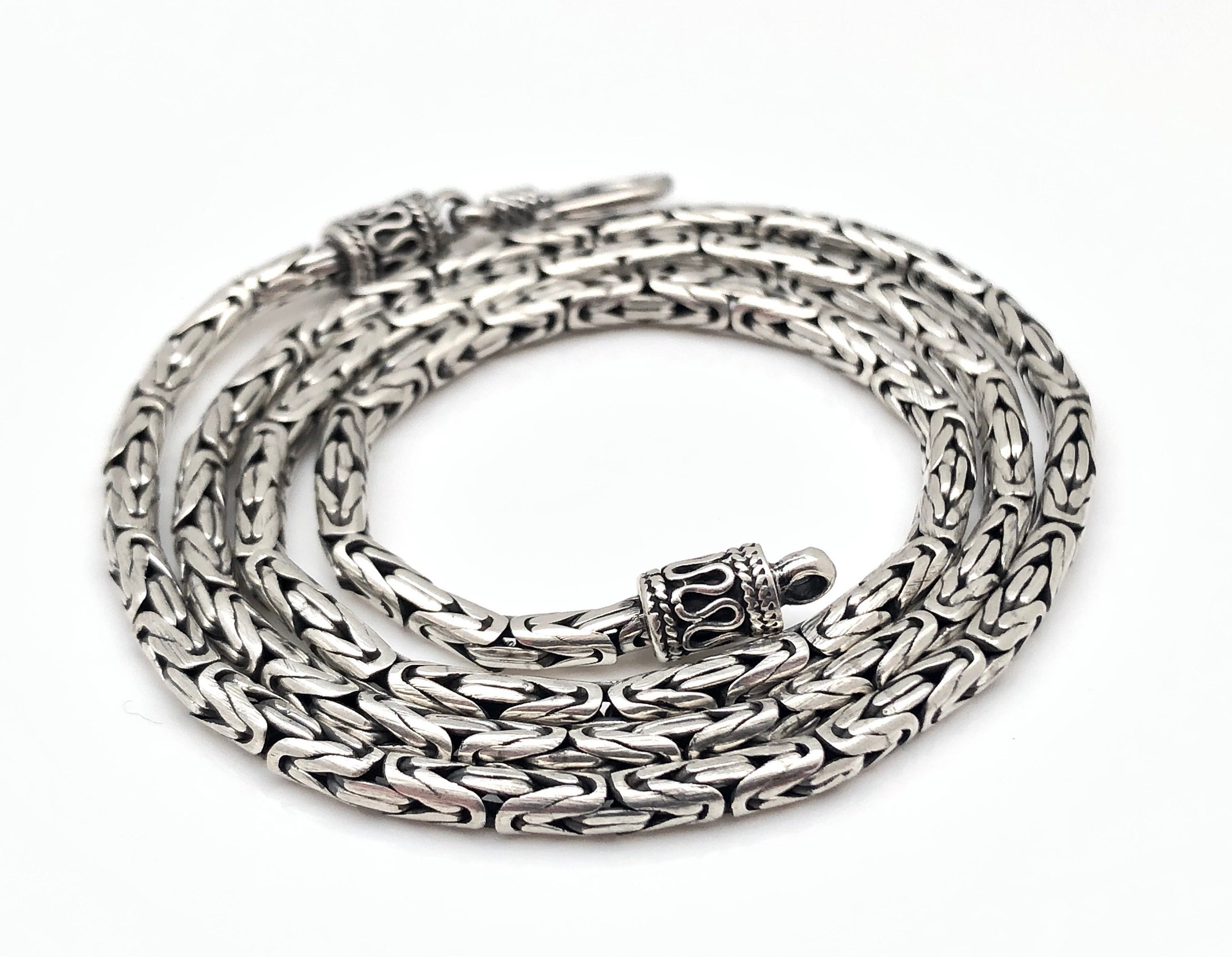 Women's Sterling Silver Byzantine Chain Bracelet (7.5) : Target