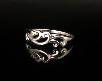Swirls Ring - Sterling Silver - Sterling Silver Swirl Ring
