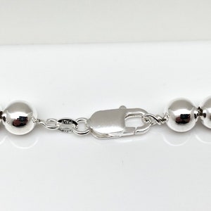 8mm Italian Silver Bead Necklace or Bracelet // 925 Sterling Silver // 7 to 20 Inches Length // Lobster Clasp // Ball Necklace image 5