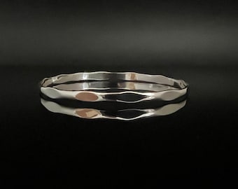 Gehamerde armband van 5 mm - 925 sterlingzilver -- Zilveren armbanden