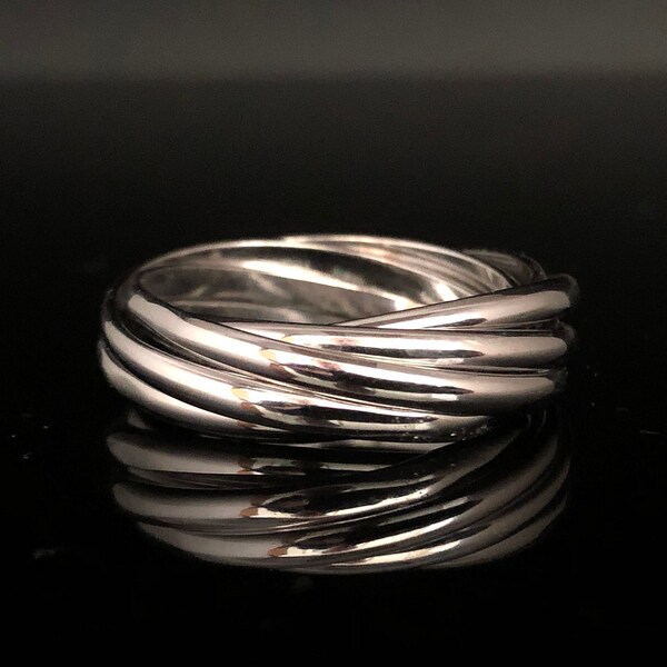 Seven Band Rolling Ring // Seven Day Ring // 925 Sterling Silver // Multi Band Rolling Ring // 7 Band Silver Ring  // 7 Day Silver Ring