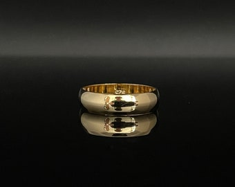 5mm Band Silver Ring // Yellow Gold Plated 925 Sterling Silver // Gold Tone Wedding Band Ring