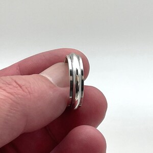 Sterling Silver Triple Band Spinner Ring - 8mm - Etsy