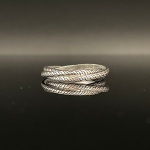 Bague roulante trois bandes // Bague roulante triple bande // Argent sterling 925
