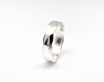 thumbnail image 2 of 4mm Solid Sterling Silver Flat Wedding Band – Roberts & Co – UK Made – Nickel-Free 2 of 4