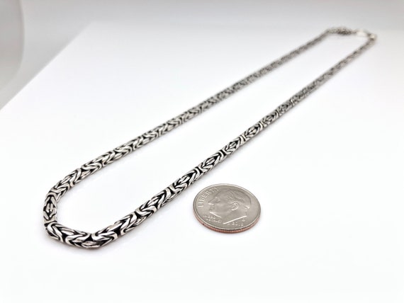 アクセサリー Vintage Bali Silver chain necklace Bali Byzantine Chain Necklace: 925 Sterling Silver, 3mm Width - Etsy
