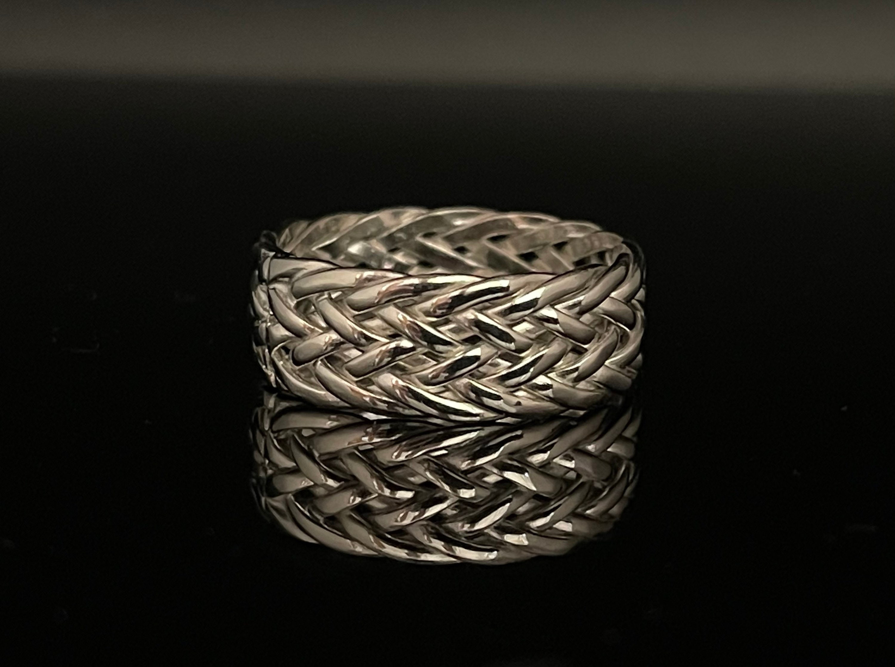 Basket Weave Silver Ring // 925 Sterling Silver // High Polished - Etsy