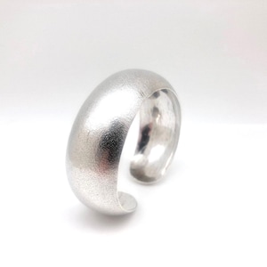 Matt Textured Dome Sterling Silver Cuff Bracelet