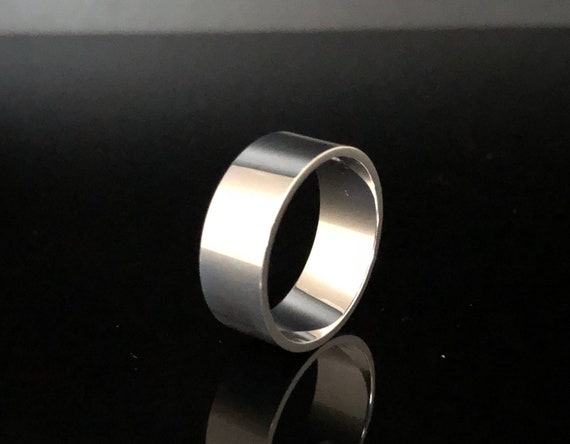 8mm Silver Flat Band Ring // 925 Sterling Silver // Plain Band - Etsy