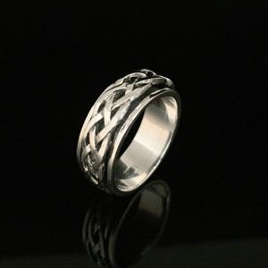Braided Silver Spinner Ring // 925 Sterling Silver // Braided Spinner Ring