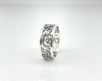 Victorian Vines Filigree Silver Ring // 925 Sterling Silver