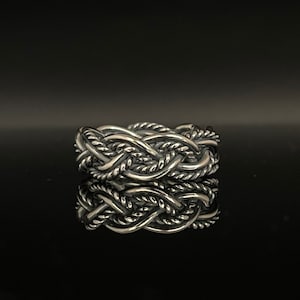 Hand Braided Silver Ring // 925 Sterling Silver // Men&#39;s Braided Silver Ring